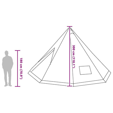 Tipi Tent Met Dak Met Opslag 560 X 560 X 300 Cm Taft