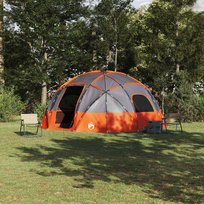 Camping Tent Grijs en oranje 475 x 475 x 235 cm Polyester