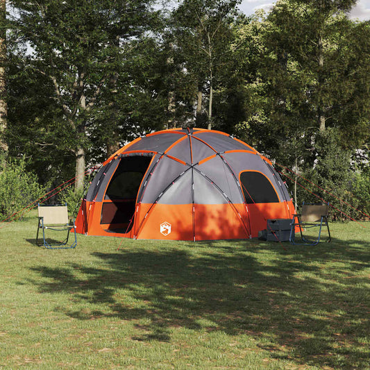 Camping Tent Grijs en oranje 475 x 475 x 235 cm Polyester