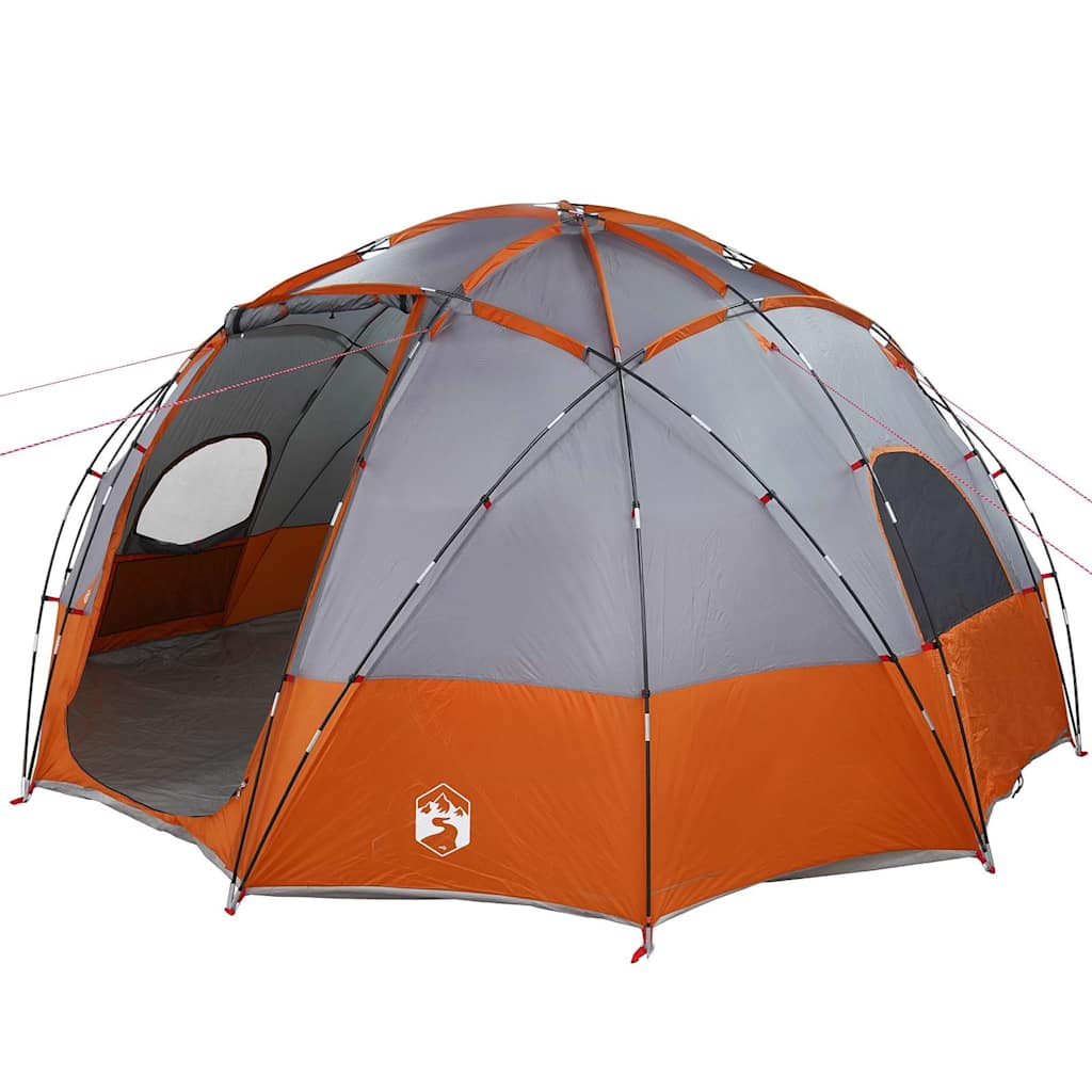 Camping Tent Grijs en oranje 475 x 475 x 235 cm Polyester