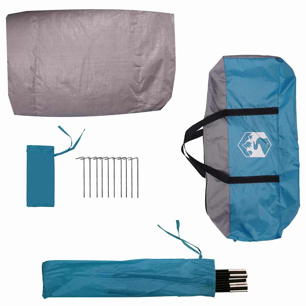 Fietstent met dak met opslag Blauw 256 x 222 x 182 cm