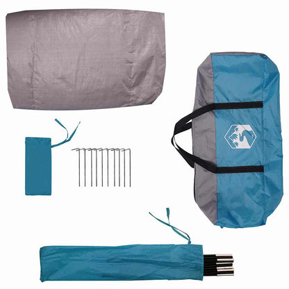 Fietstent met dak met opslag Blauw 256 x 222 x 182 cm