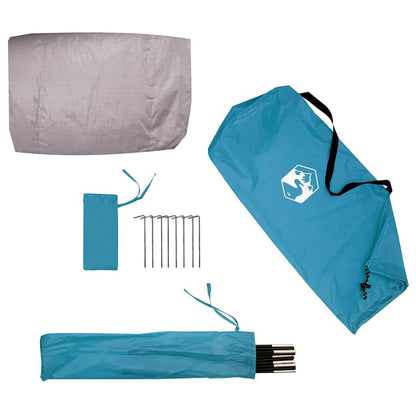 Fietstent met dak met opslag Blauw 210 x 90 x 174 cm