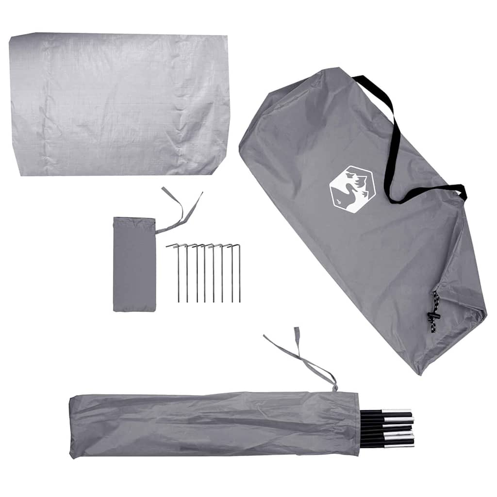 Fietstent met dak met opslag Grijs en Oranje 210 x 90 x 174 cm