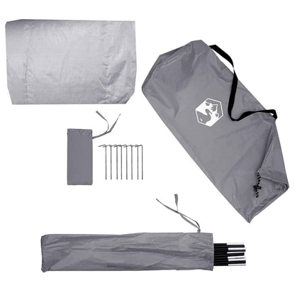 Fietstent met dak met opslag Grijs en Oranje 210 x 90 x 174 cm