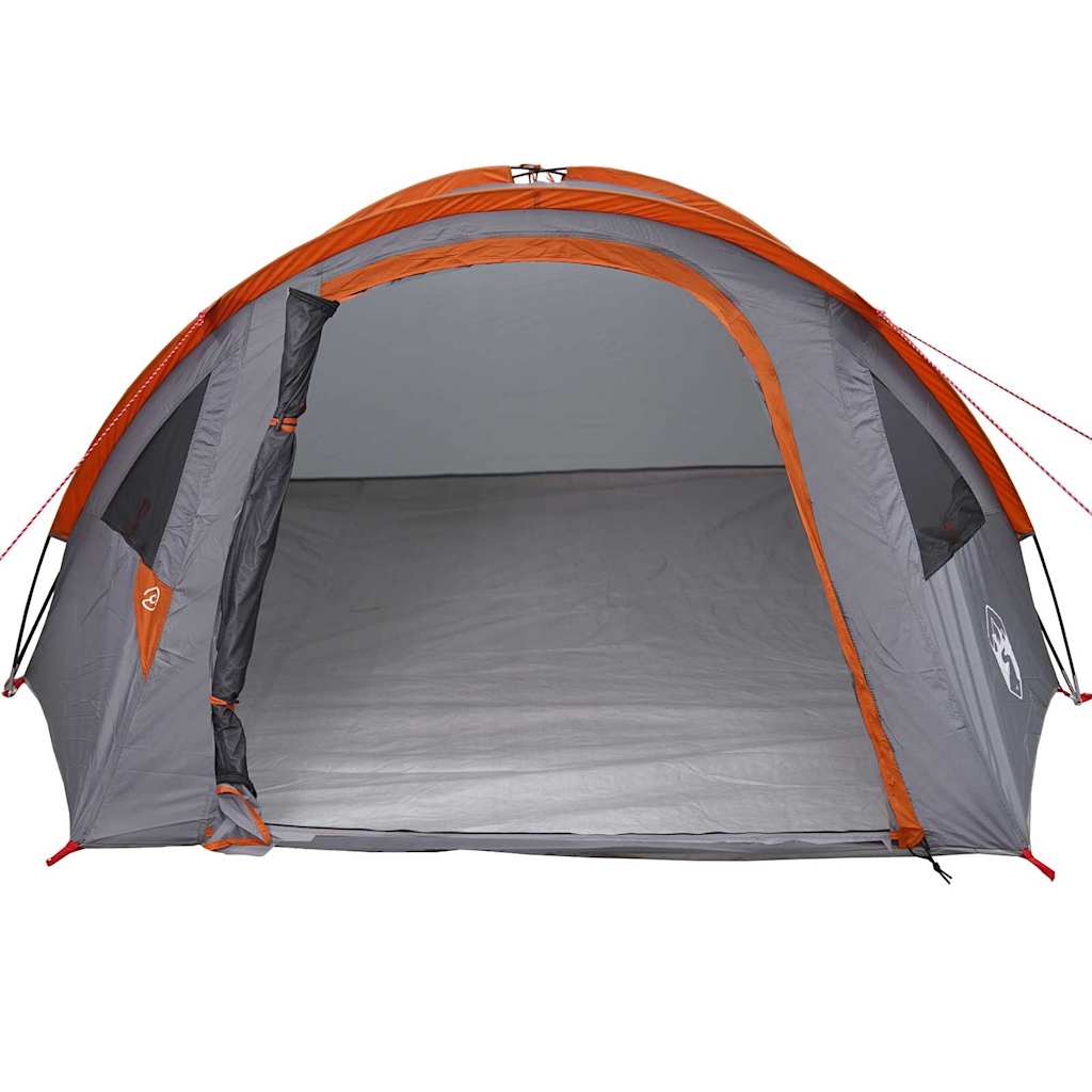 Camping Tent Grijs en oranje 308 x 268 x 130 cm Polyester