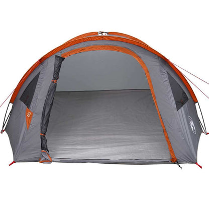 Camping Tent Grijs en oranje 308 x 268 x 130 cm Polyester