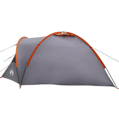 Camping Tent Grijs en oranje 308 x 268 x 130 cm Polyester