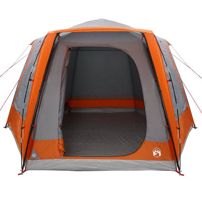 Camping Tent Grijs en oranje 420 x 420 x 227 cm Polyester