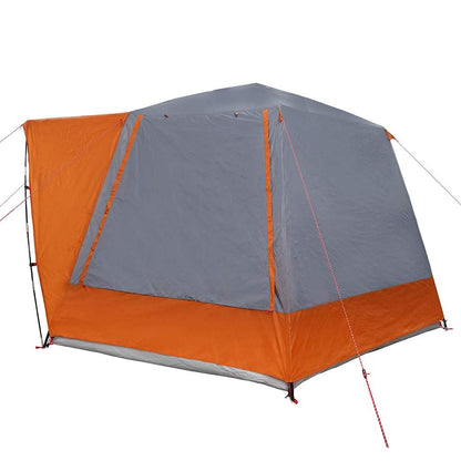 Camping Tent Grijs en oranje 420 x 420 x 227 cm Polyester