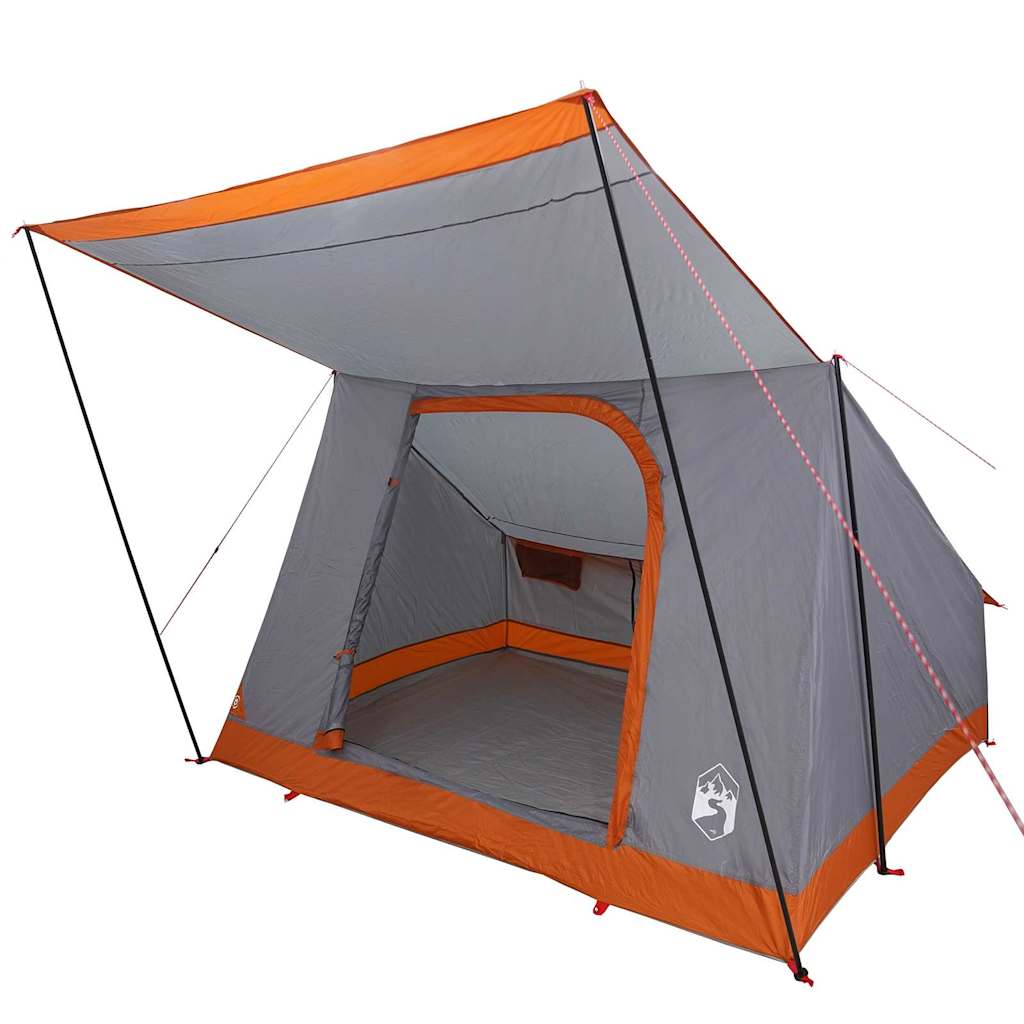 Camping Tent met dak Grijs en Oranje 282 x 225 x 154 cm taft