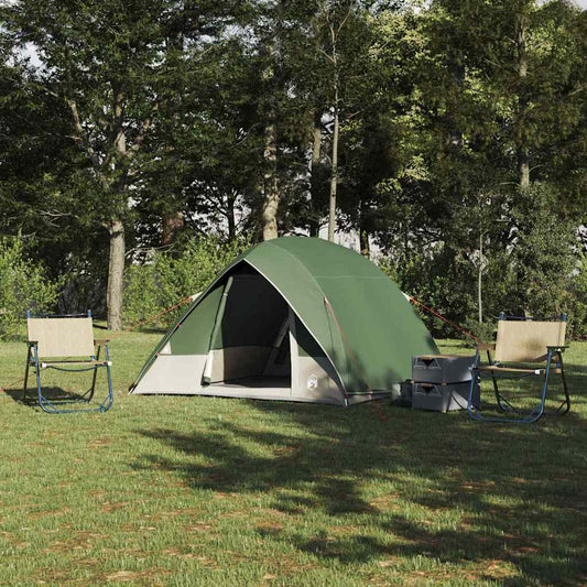 Camping Tent met dak met opslag Groen 320 x 275 x 190 cm taft