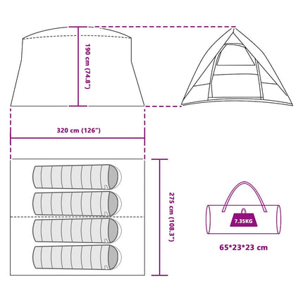 Camping Tent Met Dak Met Opslag 320 X 275 X 190 Cm Taft