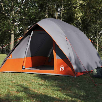 Camping Tent met dak Grijs en Oranje 320 x 275 x 190 cm taft