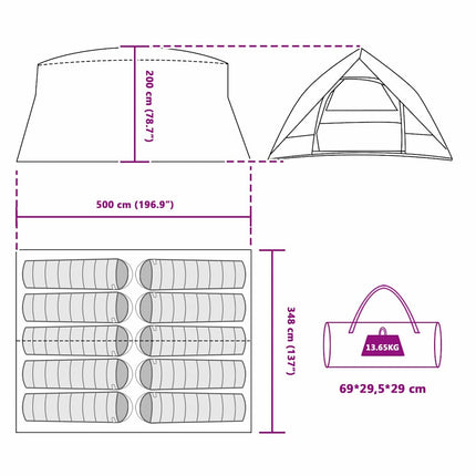 Tunnel Tent Met Dak Met Opslag 500 X 348 X 200 Cm Taft