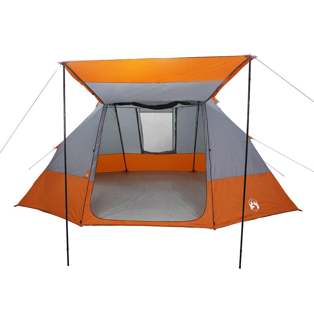 Camping Tent met dak Grijs en Oranje 482 x 360 x 227 cm taft