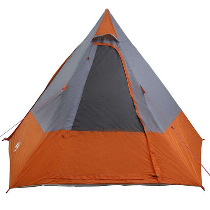 Camping Tent met dak Grijs en Oranje 482 x 360 x 227 cm taft