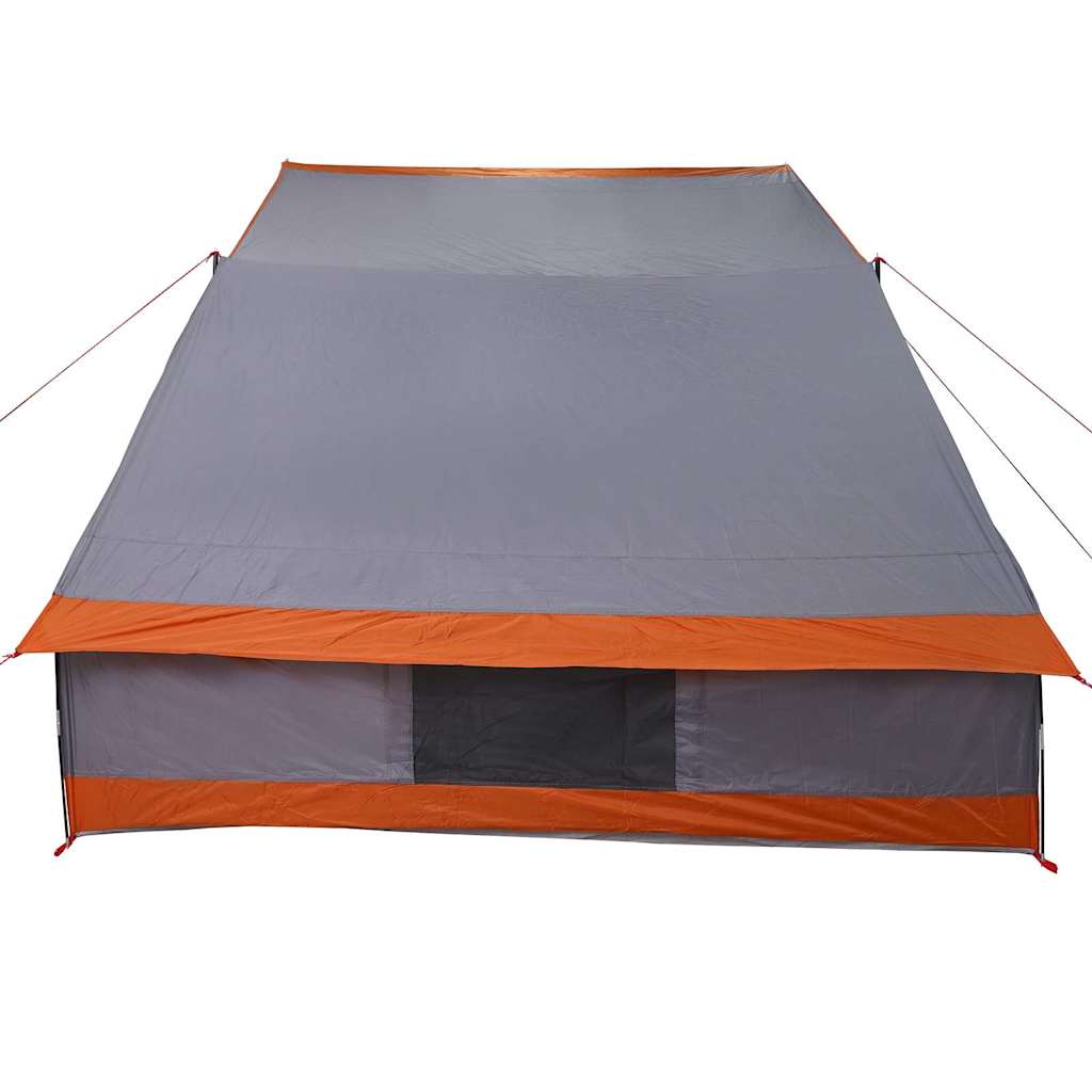 Camping Tent met dak Grijs en Oranje 223 x 163 x 130 cm taft