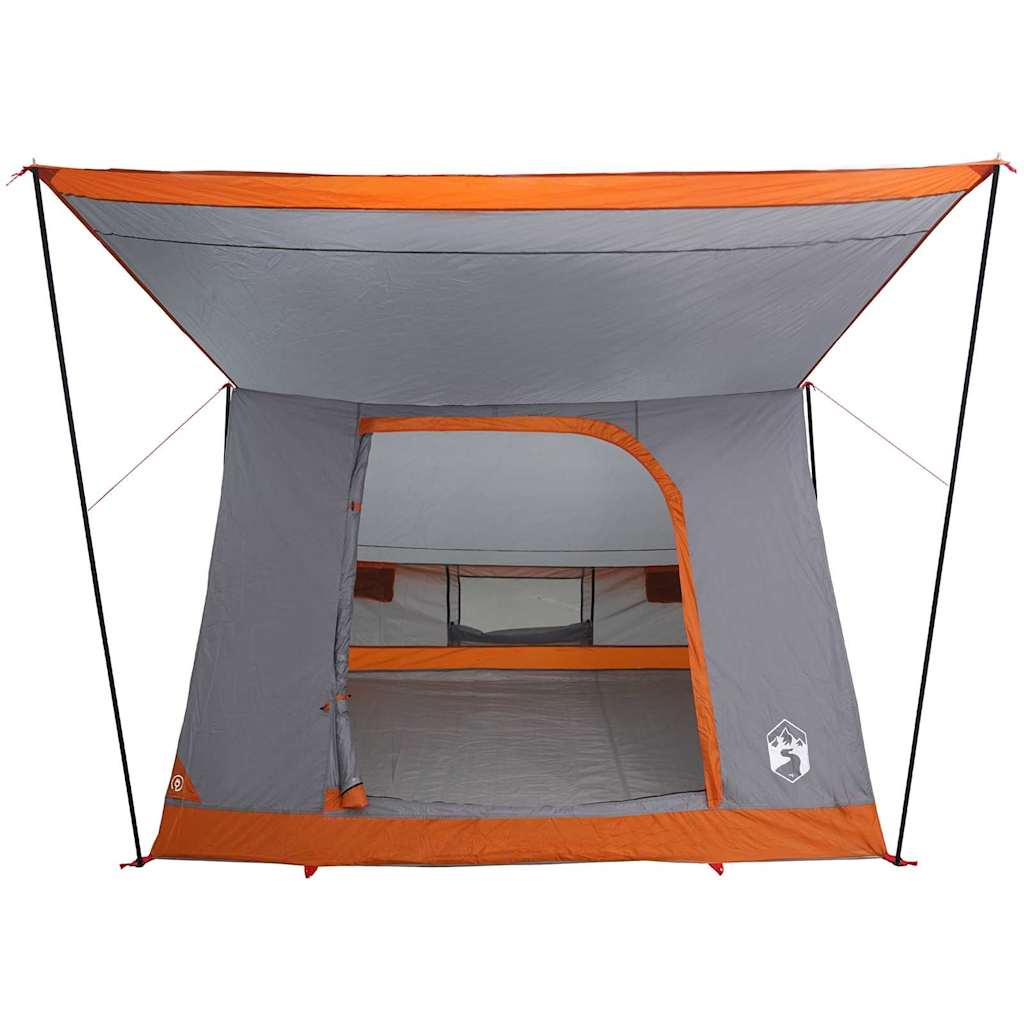 Camping Tent met dak Grijs en Oranje 223 x 163 x 130 cm taft