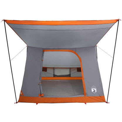 Camping Tent met dak Grijs en Oranje 223 x 163 x 130 cm taft