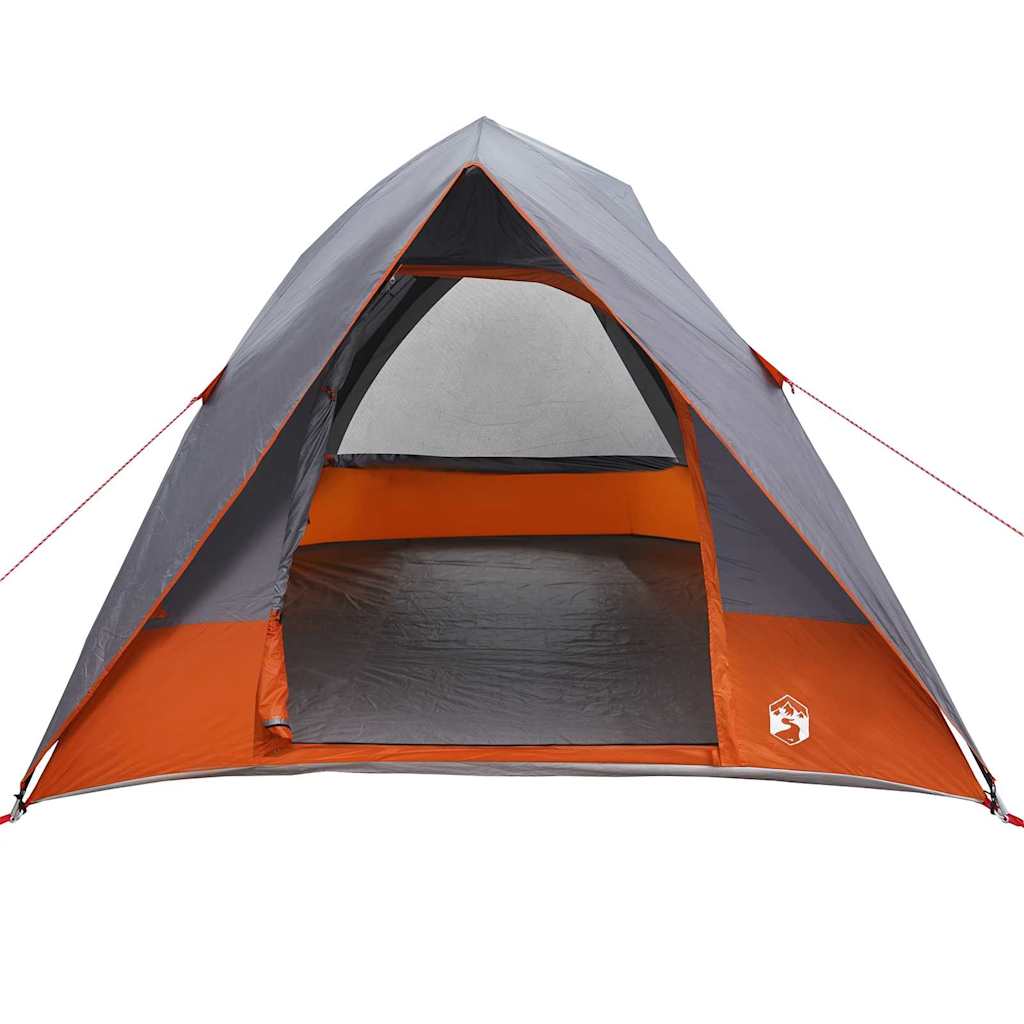 Camping Tent met dak Grijs en Oranje 275 x 230 x 140 cm taft