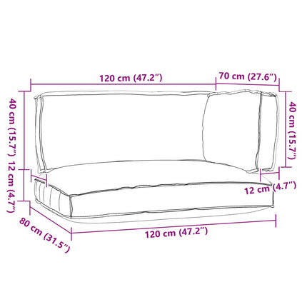 Pallet Kussen Set 3 Pcs Oxford Stof