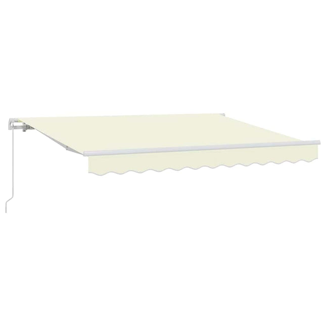 Inklapbaar Zonnescherm Crème 250 X 200 Cm Stof Crèmekleurig (Wit Frame)