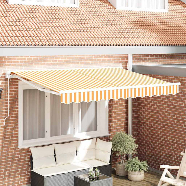 Zijde Frame En 300 X 200 Cm Polyester Met Pu-Coating Geel En Wit (Wit Frame)