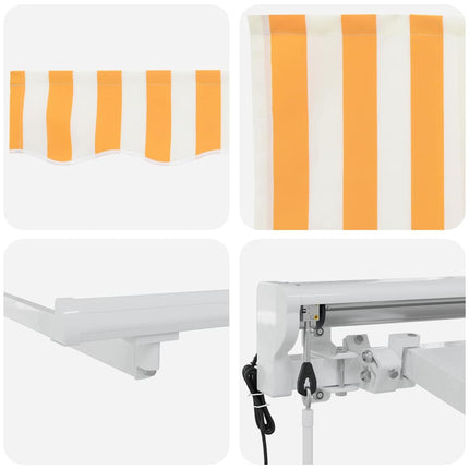 Zijde Frame En 250 X 200 Cm Polyester Met Pu-Coating Geel En Wit (Wit Frame)