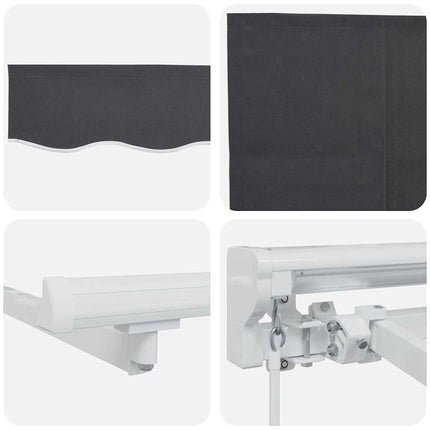 Zijde Frame Antraciet 250 X 200 Cm Polyester Met Pu-Coating Antracietkleurig (Wit Frame)