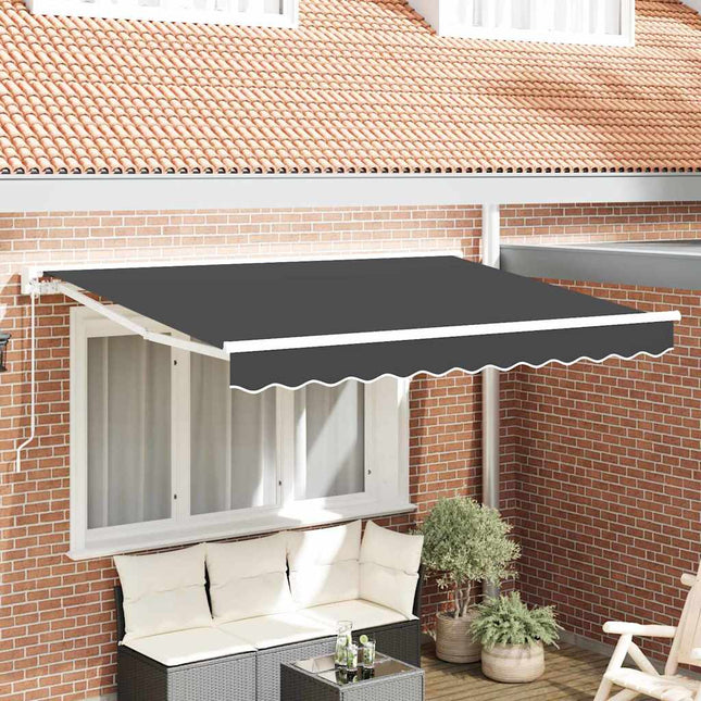 Zijde Frame Antraciet 300 X 200 Cm Polyester Met Pu-Coating Antracietkleurig (Wit Frame)