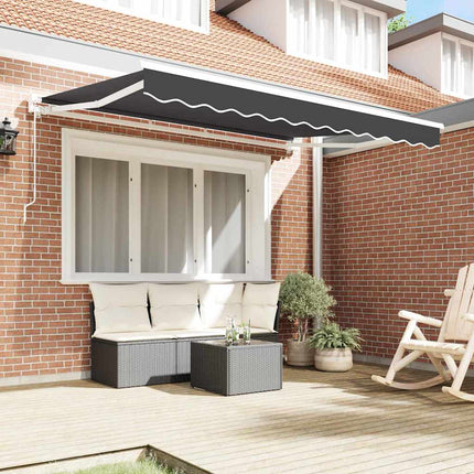 Zijde Frame Antraciet 250 X 200 Cm Polyester Met Pu-Coating Antracietkleurig (Wit Frame)