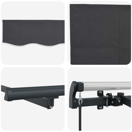 Inklapbaar Zonnescherm Antraciet 250 X 200 Cm Stof Anthraciet (Anthraciet Frame)