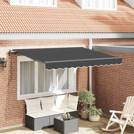 Inklapbaar Zonnescherm Antraciet 250 X 200 Cm Stof Anthraciet (Anthraciet Frame)