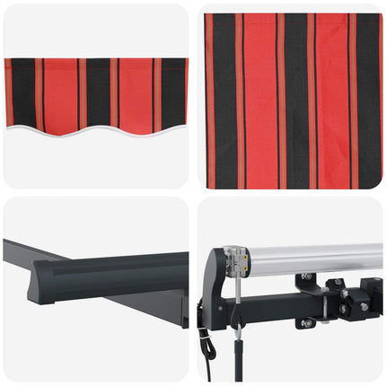 Inklapbaar Zonnescherm 250 X 200 Cm Stof Oranje En Zwart (Anthraciet Frame)