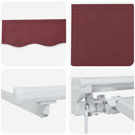 Zijde Frame Bordeauxrood 250 X 200 Cm Polyester Met Pu-Coating Bordeaux (Wit Frame)