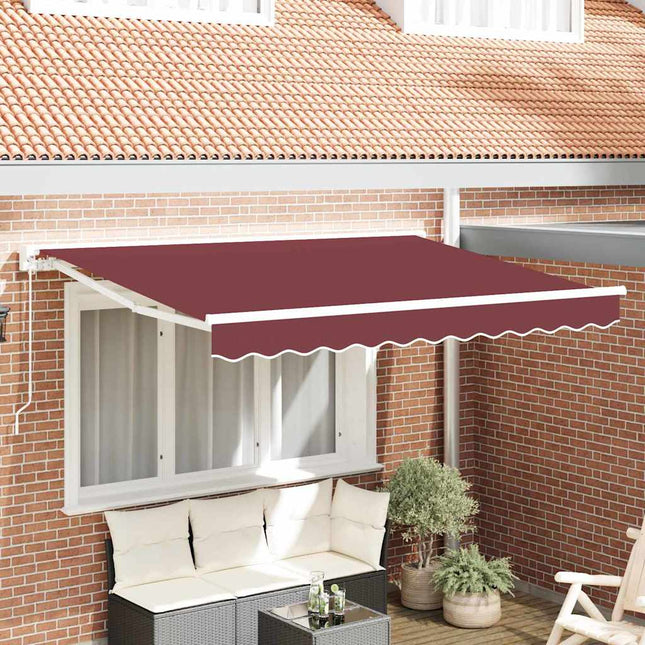Uitschuifbare Luifel Bordeauxrood Bordeaux (Wit Frame)