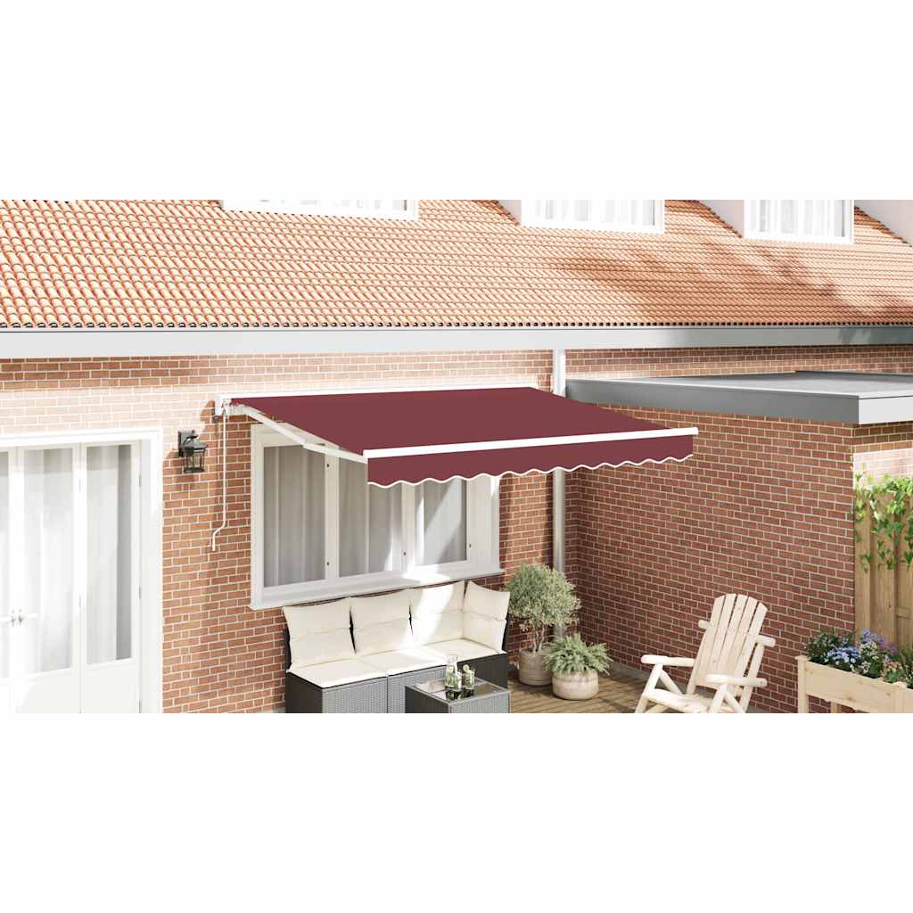 Uitschuifbare Luifel Bordeauxrood Bordeaux (Wit Frame)