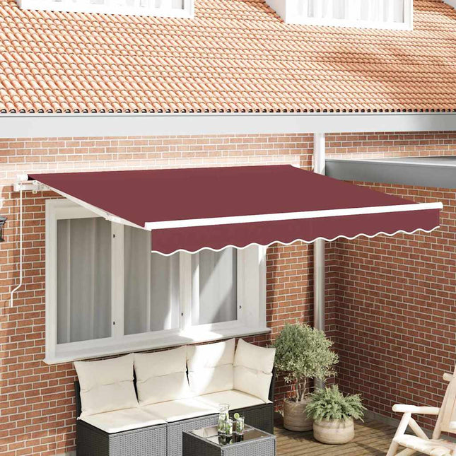 Inklapbaar Zonnescherm Bordeauxrood 250 X 200 Cm Stof Bordeaux (Wit Frame)