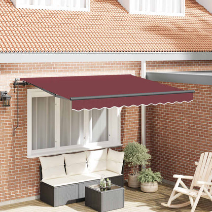 Inklapbaar Zonnescherm Bordeauxrood 250 X 200 Cm Stof Bordeaux (Anthraciet Frame)