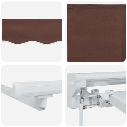 Zijde Frame Bruin 250 X 200 Cm Polyester Met Pu-Coating Bruin (Wit Frame)