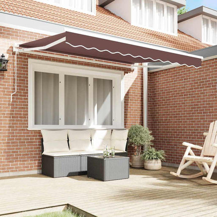 Zijde Frame Bruin 250 X 200 Cm Polyester Met Pu-Coating Bruin (Wit Frame)