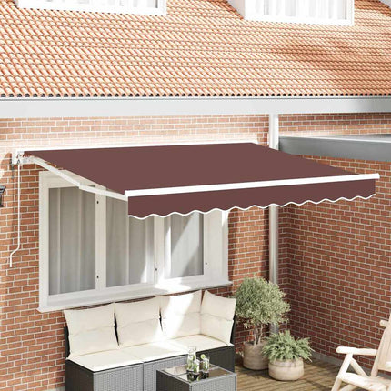 Zijde Frame Bruin 300 X 200 Cm Polyester Met Pu-Coating Bruin (Wit Frame)