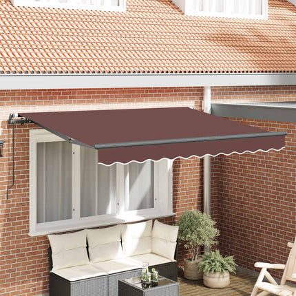 Inklapbaar Zonnescherm Bruin 300 X 200 Cm Stof Bruin (Anthraciet Frame)