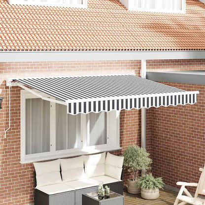 Uitschuifbare Luifel Antraciet En Anthraciet En Wit (Wit Frame)