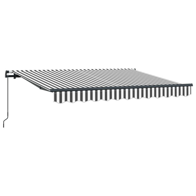 Inklapbaar Zonnescherm Antraciet 250 X 200 Cm Stof Anthraciet En Wit (Anthraciet Frame)