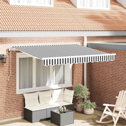 Inklapbaar Zonnescherm Antraciet 250 X 200 Cm Stof Anthraciet En Wit (Wit Frame)