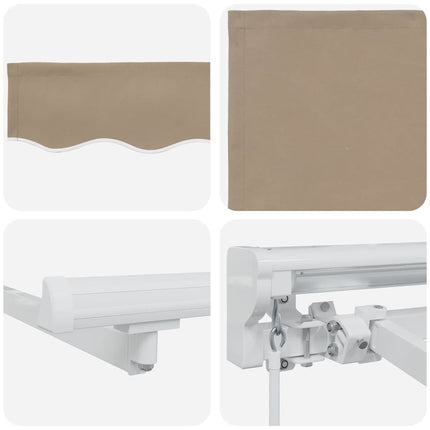 Zijde Frame Beige 250 X 200 Cm Polyester Met Pu-Coating Beige (Wit Frame)