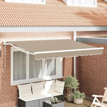 Zijde Frame Beige 250 X 200 Cm Polyester Met Pu-Coating Beige (Wit Frame)