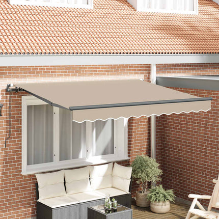 Inklapbaar Zonnescherm Beige 250 X 200 Cm Stof Beige (Anthraciet Frame)